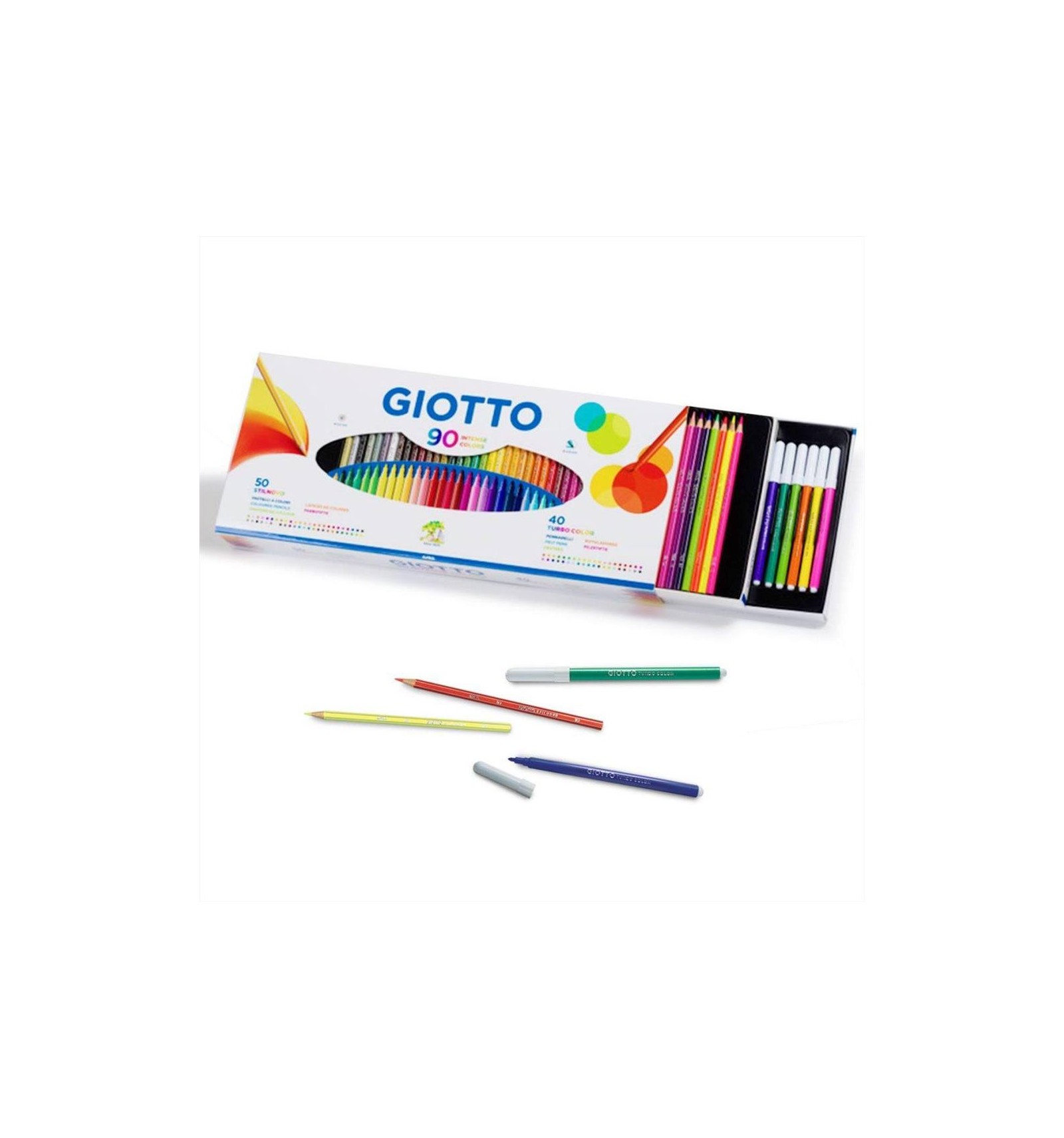 Giotto Supermina 50 pastelli + Turbo Color 36 pennarelli